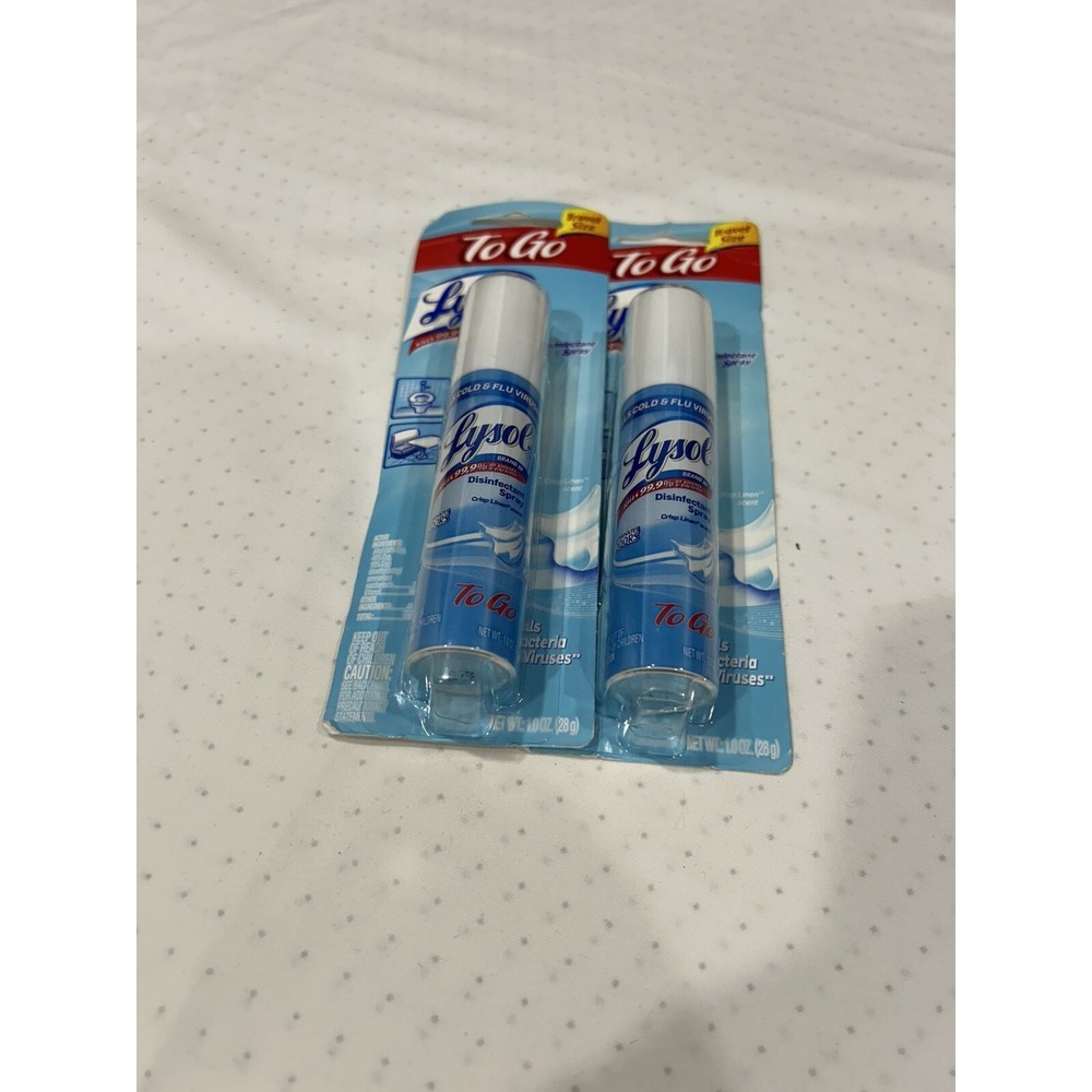 lysol to go Spray, 1.0oz, Crisp Linen Lot Of 2